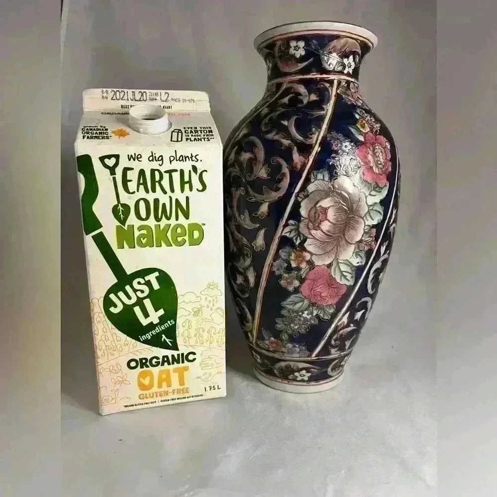 Vtg Large Glazed ceramic talk vase - Picture 1 of 4